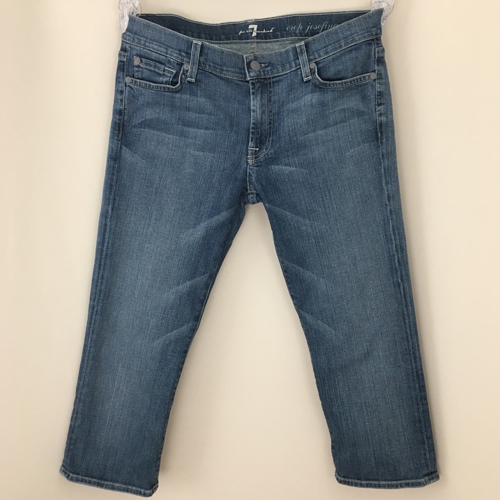 7 For All Mankind Crop Skinny Boyfriend Jean Sz 28
